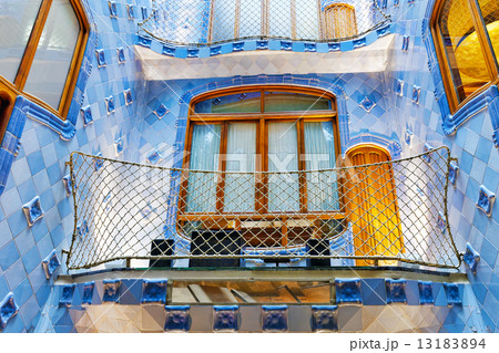 Interior and inner chambers Gaudi's  creation-house Casa Batlo. 13183894