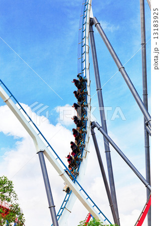 Roller Coaster in amusement park. Roller Coaster in amusement park. 13183925