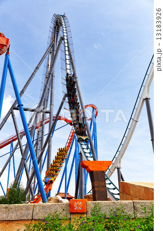 Roller Coaster in amusement  park. 13183926