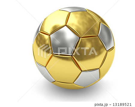 Gold soccer ball on white backgroundのイラスト素材 [13189521] - PIXTA