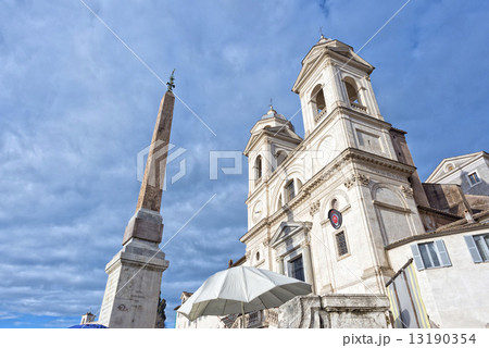 Rome trinita dei monti church and obelisk Rome trinita dei monti church and obelisk 13190354