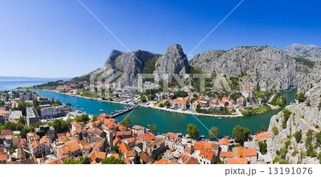 Panorama of town Omis in Croatia Panorama of town Omis in Croatia 13191076