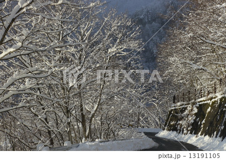 雪景色の山道 13191105