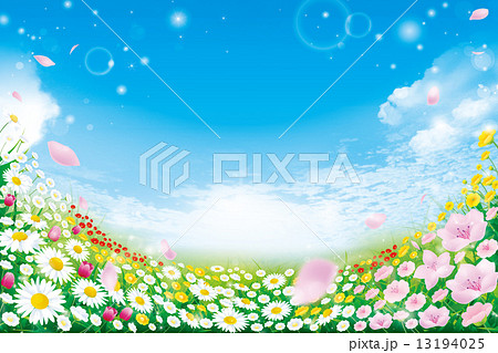 花畑のイラスト素材 13194025 Pixta