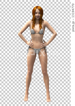 游泳衣女性複合材料的透明真正的3D CG例證材料 13194770