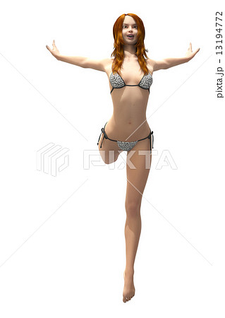 水着の女性 合成用背景透過リアル 3DCG イラスト素材 水着の女性 合成用背景透過リアル 3DCG イラスト素材 13194772