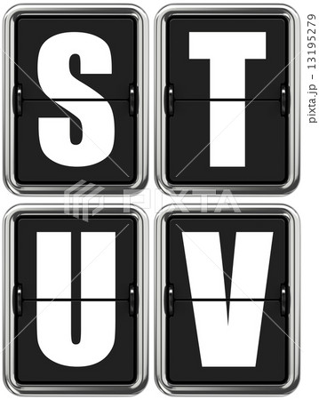 Letters S, T, U, V on Mechanical Scoreboard. 13195279