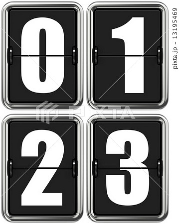 Digits 0, 1, 2, 3 on Mechanical Scoreboard. Digits 0, 1, 2, 3 on Mechanical Scoreboard. 13195469