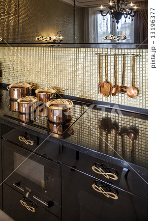 Interior of modern luxury kitchen 13196377