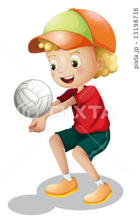 A young boy playing volleyball A young boy playing volleyball 13198736