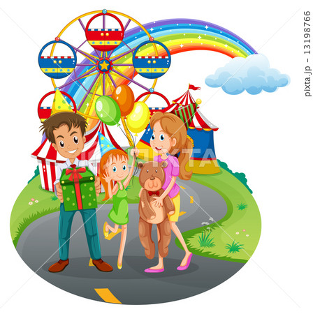 A family at the amusement park A family at the amusement park 13198766