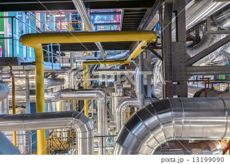 Industrial pipes in a thermal power plant 13199090
