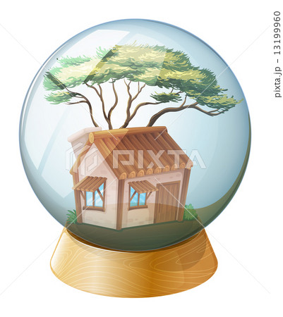 A crystal ball decor with a house inside A crystal ball decor with a house inside 13199960