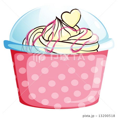 A sweet cupcake inside the pink container 13200518