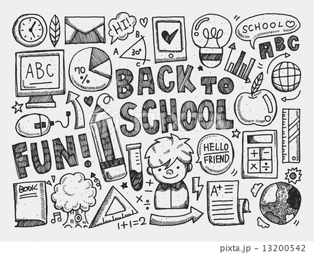 hand draw doodle school element 13200542