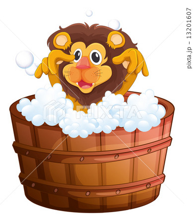 A lion at the bathtub 13201607