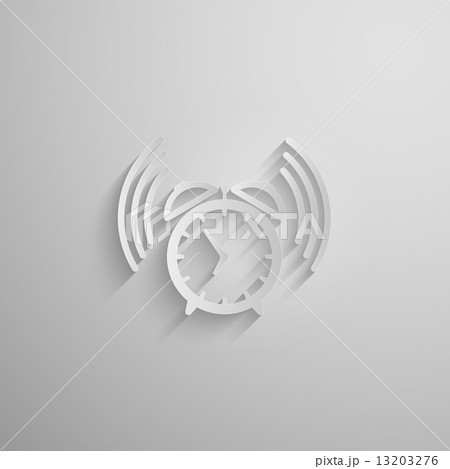 vector illustration of an alarm clock icon with long shadow 13203276