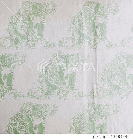 vector vintage illustration of a koala bear pattern on the old wrinkled paper texture 13204446