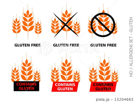 Orange Vector Gluten Free Signs isolated on white background Orange Vector Gluten Free Signs isolated on white background 13204665