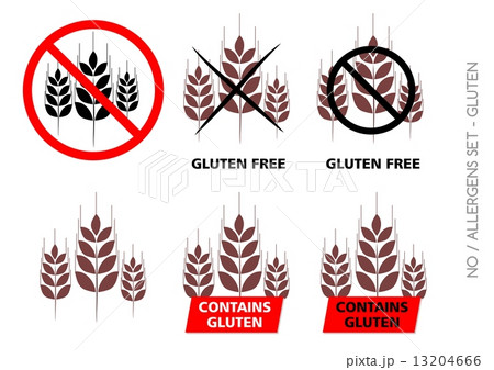 Brown Vector Gluten Free Signs isolated on white background Brown Vector Gluten Free Signs isolated on white background 13204666