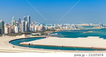 Bird view panorama of Manama city, Bahrain 13205978