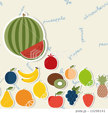 Fruit pattern. The image of fruits and berries 13206141
