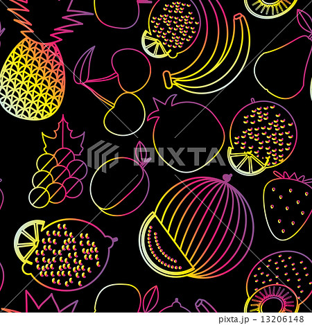 Fruit seamless pattern. The image of fruits and berries 13206148