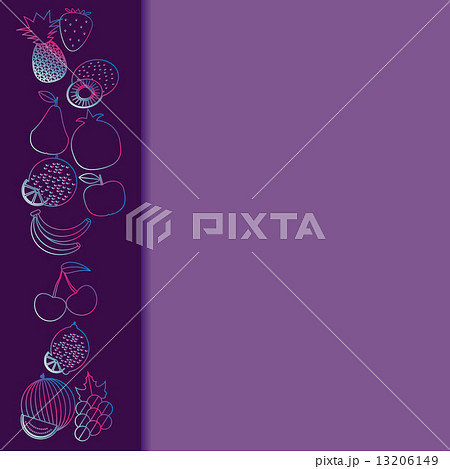 Fruit seamless border pattern. The image of fruits and berries 13206149