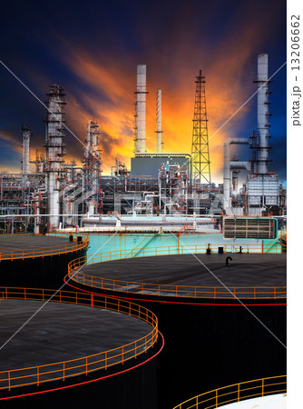 oil tank storage and petrochemical refinery plant behind 13206662