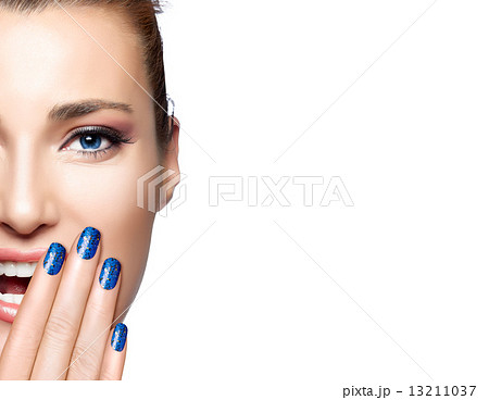 Happy People. Half Face of Beautiful Girl Laughing Happy People. Half Face of Beautiful Girl Laughing 13211037