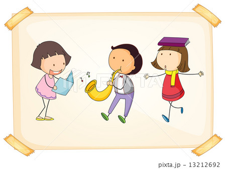 A frame with three adorable kids 13212692