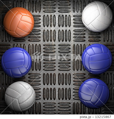 Volleyball ball and metal wall background 13215867