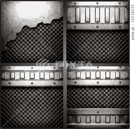 Vector metal background set Vector metal background set 13216225