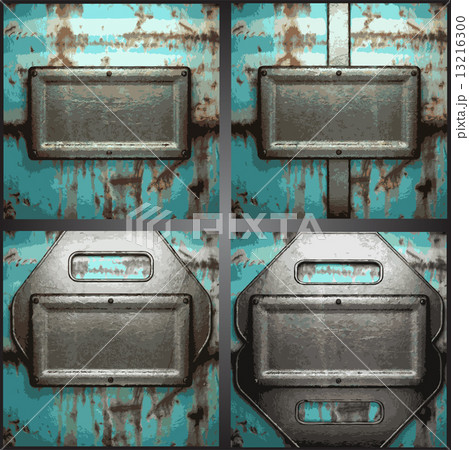 Vector metal background set Vector metal background set 13216300