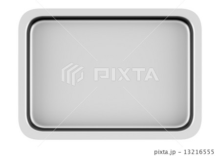 top view of metallic baking dish isolated on white background 13216555