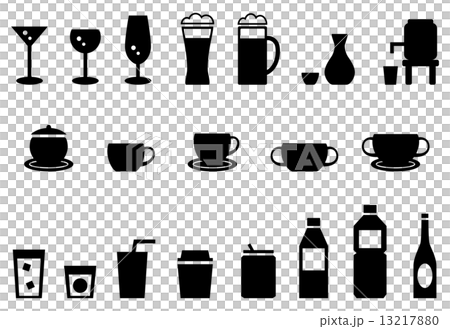 飲み物　ドリンク　アイコン　セット 13217880