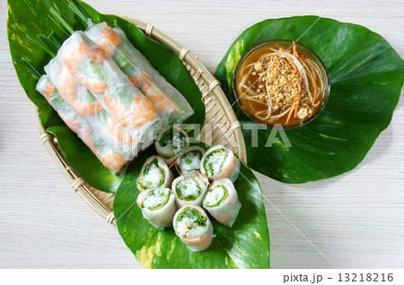 Vietnamese food, goi cuon, salad roll Vietnamese food, goi cuon, salad roll 13218216