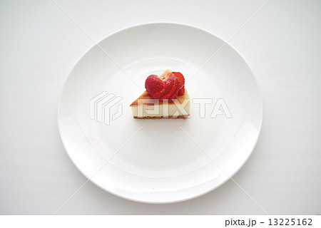 Small slice of cheesecake on a big plate 13225162