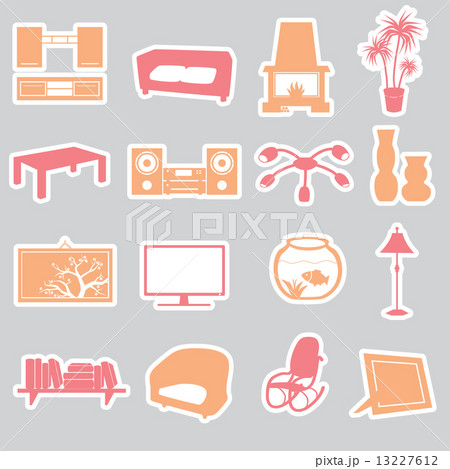 living room stickers set eps10 13227612