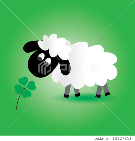 sheep with leaf eps10 13227613