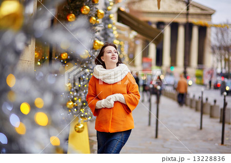 Happy young tourist in Paris on a winter day Happy young tourist in Paris on a winter day 13228836
