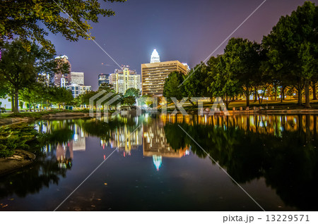 Charlotte City Skyline night scene Charlotte City Skyline night scene 13229571