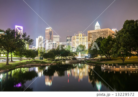 Skyline of uptown Charlotte, North Carolina at night. Skyline of uptown Charlotte, North Carolina at night. 13229572