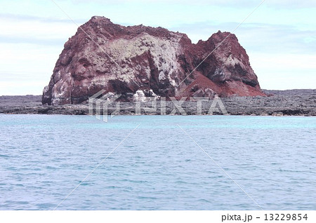 南米エクアドルの太平洋上に浮かぶ生物進化論の島ガラパゴス諸島、サンチアゴ島の海岸線は一面溶岩に覆われている 南米エクアドルの太平洋上に浮かぶ生物進化論の島ガラパゴス諸島、サンチアゴ島の海岸線は一面溶岩に覆われている 13229854