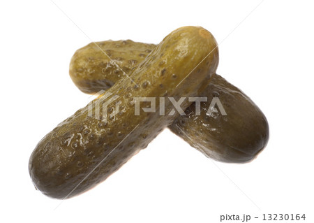 fresh gherkin on white background 13230164