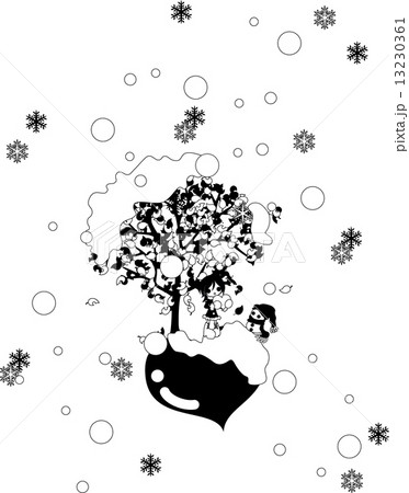雪が降るバレンタインデー。雪だるま君と一緒に待ちわびる女の子。 13230361
