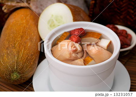 Chicken and herb soup, Chinese food style. Chicken and herb soup, Chinese food style. 13231057