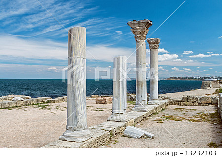 Ancient Greek basilica and marble columns in Chersonesus Taurica Ancient Greek basilica and marble columns in Chersonesus Taurica 13232103