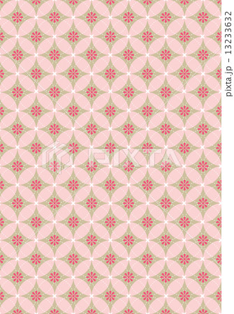 Pink flower in circle seamless pattern vector illustration.  13233632