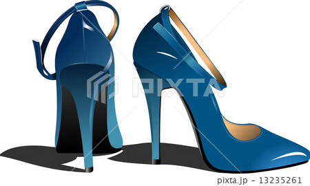 Fashion blue woman shoes. Vector illustration 13235261